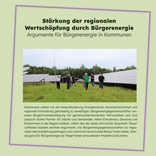 Broschüre: Wie Bürgerenergie die lokale Wertschöpfung stärkt