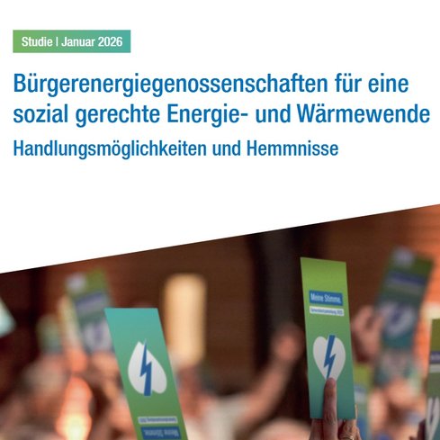 Titelblatt zur Studie: Bürgerenergiegenossenschaften sind Schlüsselakteure für eine sozial gerechte Energie- und Wärmewende